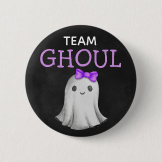 Bóton Redondo 5.08cm Equipe Ghoul Halloween revela gênero