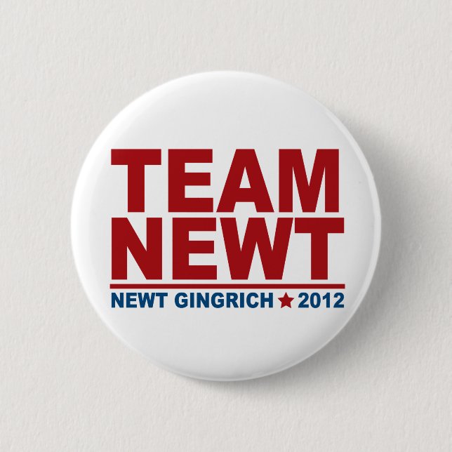 Bóton Redondo 5.08cm Equipe Newt Gingrich 2012 (Frente)