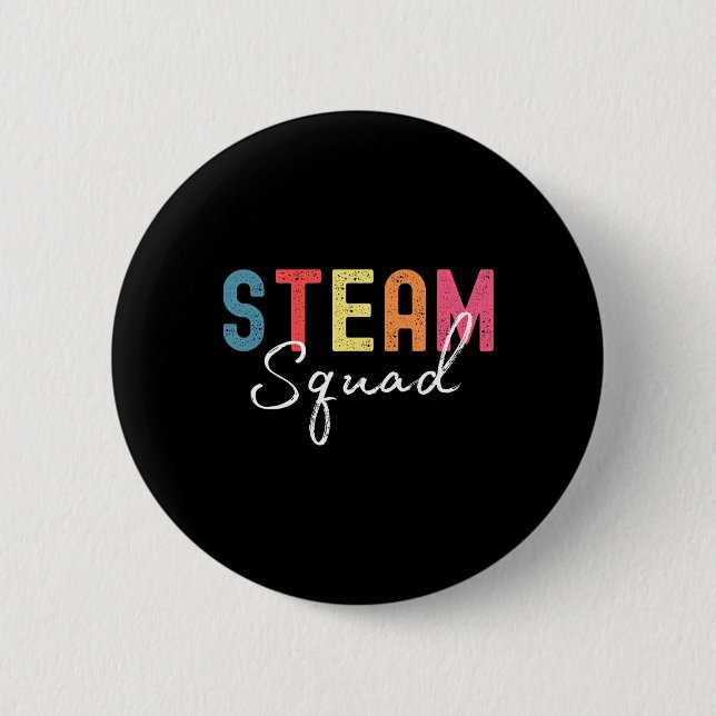 Bóton Redondo 5.08cm Equipe Steam de Volta à Escola Primeiro Dia Profes (Frente)