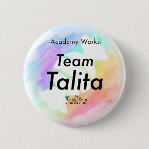Bóton Redondo 5.08cm Equipe Talita - Botão de trabalho da Academia