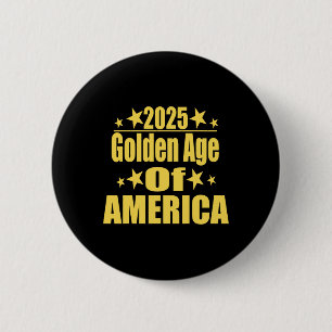 Bóton Redondo 5.08cm Era de Ouro da América 2025 Trump Presidente Repub