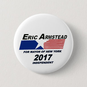 Bóton Redondo 5.08cm Eric Armstead para o Mayor 2017 de NYC