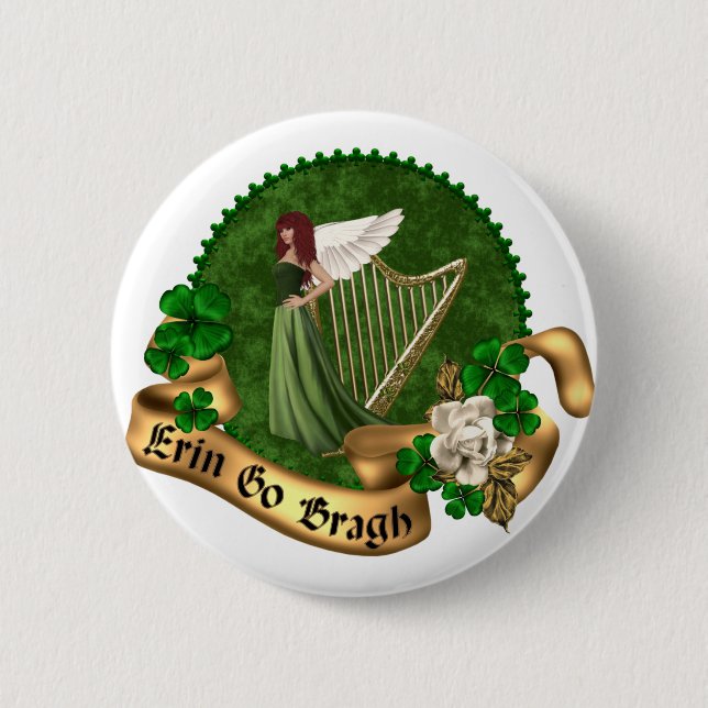 Bóton Redondo 5.08cm Erin vai irlandês de Bragh (Frente)