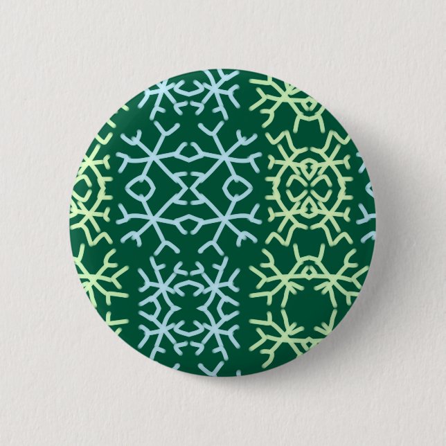 Bóton Redondo 5.08cm Escamas de neve azuis escamas de Natal padrão de n (Frente)