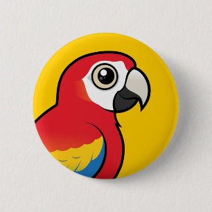 Bóton Redondo 5.08cm Escarlate do Macaw