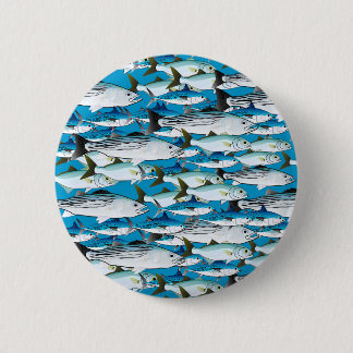 Bóton Redondo 5.08cm Escola de peixes de surf atlânticos no azul