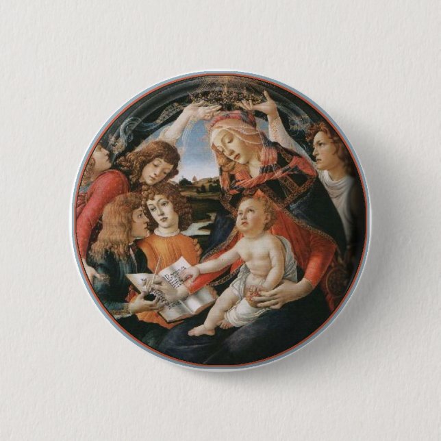 Bóton Redondo 5.08cm Escola Marm Madonna.Botticelli (Frente)