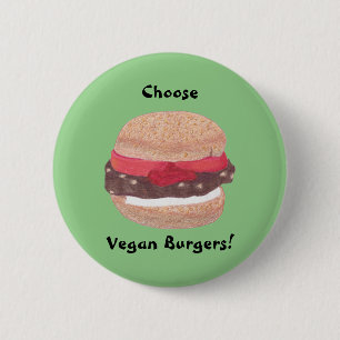 Bóton Redondo 5.08cm Escolher o pino dos burgers do vegan nos botões