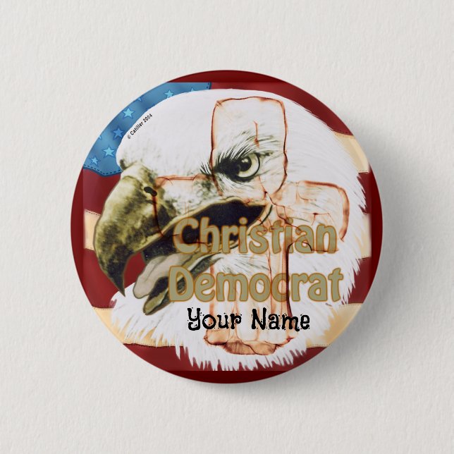 Bóton Redondo 5.08cm Escravo-redondo democrata-cristão (Frente)