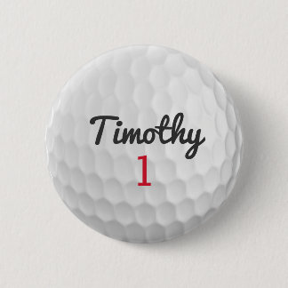 Bóton Redondo 5.08cm Escregos de Golf com o nome preto Número Vermelho
