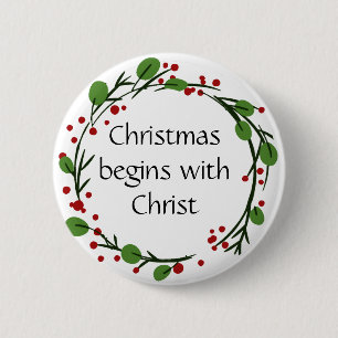 Bóton Redondo 5.08cm Escritura do Sticker de Escritura de Natal Cristão
