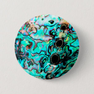 Bóton Redondo 5.08cm Escudo bonito do paua do olmo de turquesa