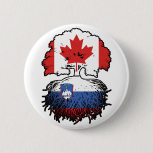 Bóton Redondo 5.08cm Eslovênia canadiano Canadá Bandeira de Raízes de Á