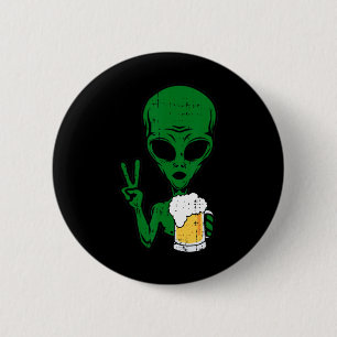 Bóton Redondo 5.08cm Espaço-51 Cerveja Alienígena Sinal de Paz Hallow B