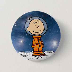 Bóton Redondo 5.08cm ESPAÇO Astronauta Charlie Brown