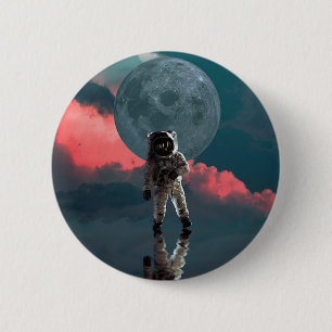 Bóton Redondo 5.08cm Espaço Astronauta de Arte Exterior