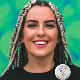 Bóton Redondo 5.08cm Espadas de Fita Laranja Sensibilização para Escler