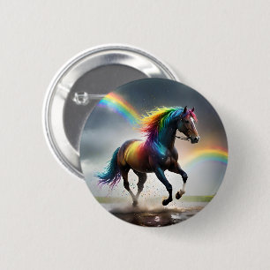 Bóton Redondo 5.08cm Espectro de Graça: Cavalo Arco-íris Sob Arco-íris