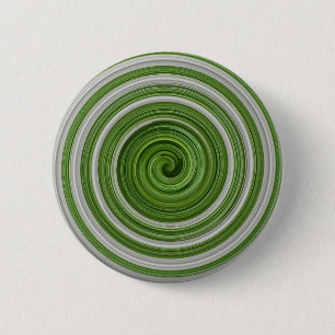 Bóton Redondo 5.08cm Espelho espiralado branco verde