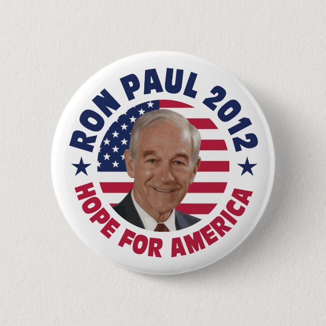 Bóton Redondo 5.08cm Esperança de Ron Paul para América (Frente)