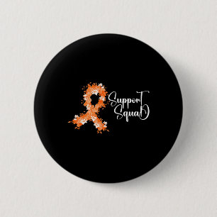 Bóton Redondo 5.08cm Esquadrão de Apoio Fita Laranja Leucemia Câncer de