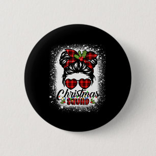 Bóton Redondo 5.08cm Esquadrão de Natal Mensagem Bun Buffalo Xadrez Leo