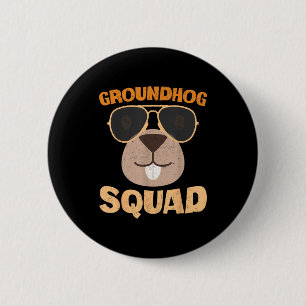 Bóton Redondo 5.08cm Esquadrão Engraçado do Groundhog Dia Feliz do Grou