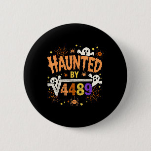 Bóton Redondo 5.08cm Esqueleto de Halloween Assombrado Número Seis Sete