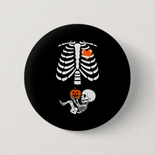 Bóton Redondo 5.08cm Esqueleto de Halloween Bebê Caixa Torácica Materni