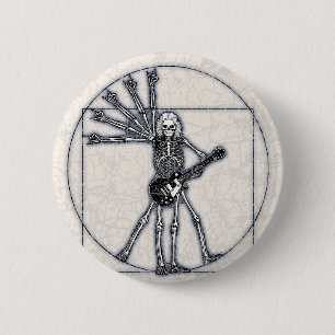 Bóton Redondo 5.08cm Esqueleto de Vitruvian