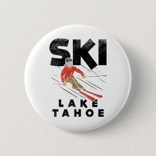 Bóton Redondo 5.08cm Esquiar Lake Tahoe Design Esqui, Lake Tahoe