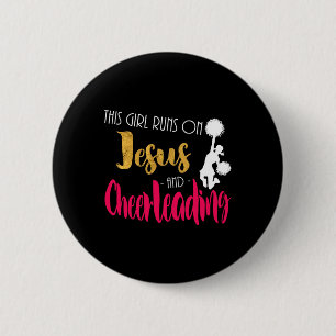 Bóton Redondo 5.08cm Essa Garota Corre Com Jesus E Espírito de Líder de