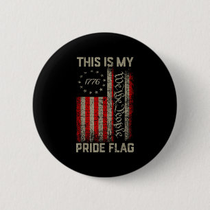 Bóton Redondo 5.08cm Esta É A Minha Bandeira De Orgulho Usa, 4 De Julho