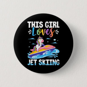 Bóton Redondo 5.08cm Esta Menina Adora Jet Esquiando Jato Esqui Garota