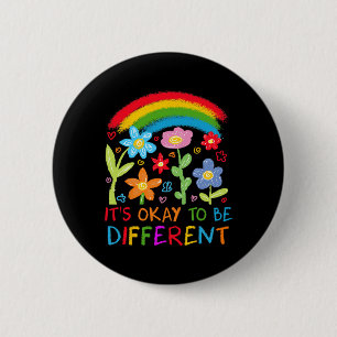 Bóton Redondo 5.08cm Está Tudo Bem Ser Diferente Autismo Rainbow Boho N
