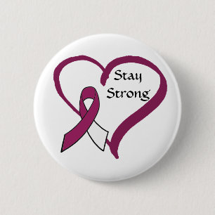 Bóton Redondo 5.08cm Estada Borgonha forte e consciência branca do