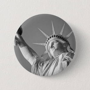 Bóton Redondo 5.08cm Estátua Branca Negra da Liberdade