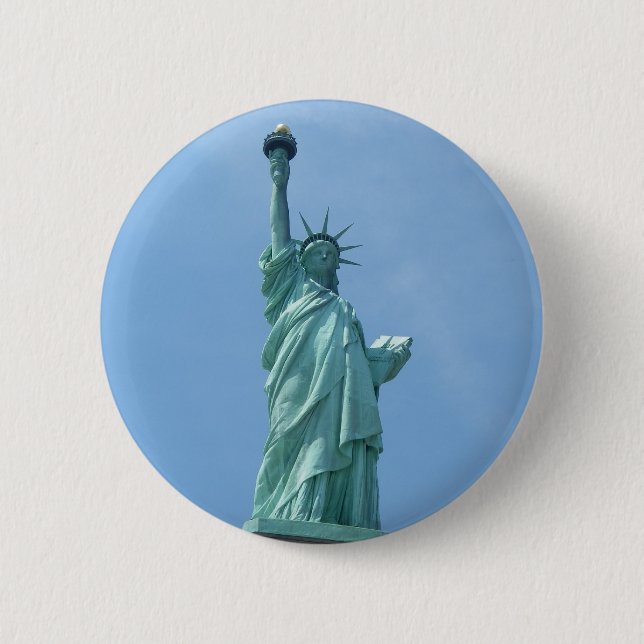 Bóton Redondo 5.08cm Estátua da liberdade - botão do close up (Frente)