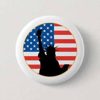 Bóton Redondo 5.08cm Estátua da Liberdade Design Patriótica