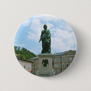 Bóton Redondo 5.08cm Estátua de Mozart em Salzburgo