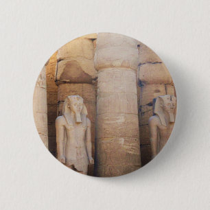 Bóton Redondo 5.08cm Estátua do faraó Ramses II, Templo de Luxor