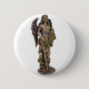 BÓTON REDONDO 5.08CM ESTÁTUA GREGA DA SENHORA FORTUNA