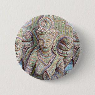 Bóton Redondo 5.08cm estátua Mosaica buddha