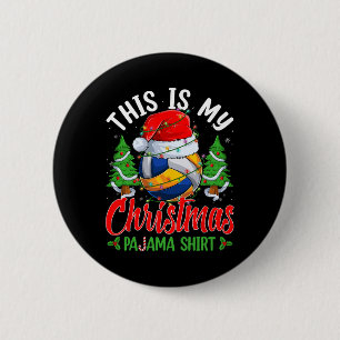 Bóton Redondo 5.08cm Este É Meu Natal Pajama Voleibol Santa Hat X