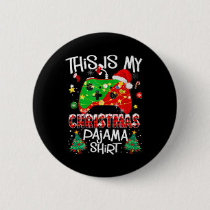 Bóton Redondo 5.08cm Este É O Meu Vídeo De Jogador Do Pajama Santa Hat