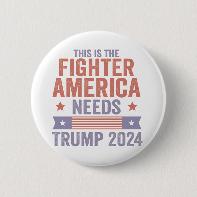 Bóton Redondo 5.08cm Este é o Presente do "Fighter American Needs Trump (Frente)