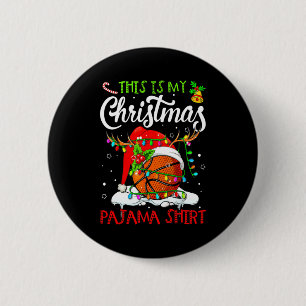 Bóton Redondo 5.08cm Este é pijama de basquete de natal para meninos t