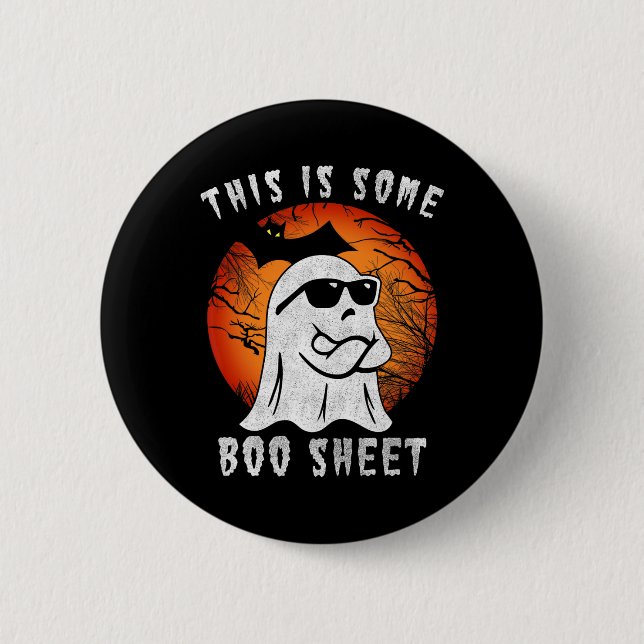 Bóton Redondo 5.08cm Este É Um Brinde De Boo Sheet Halloween. (Frente)