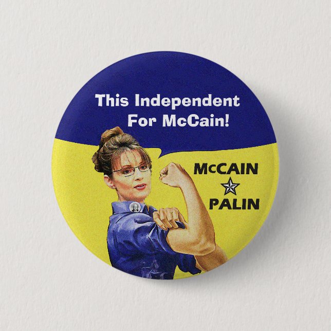 Bóton Redondo 5.08cm Este independente para McCain! (Frente)
