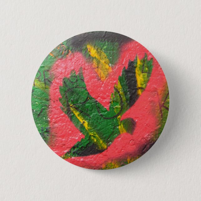 Bóton Redondo 5.08cm Estêncil da pomba da paz (Frente)